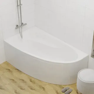 Акриловая ванна 1ACReal Мадрид Щ0000045646 левая обрезанная 170x95 см белый